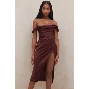 House of CB Rhoda Raisin Off Shoulder Corset Dress